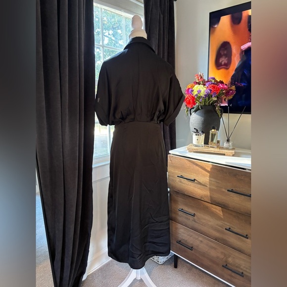 Silky Gorgeous Black Wrap Dress - Picture 4 of 5